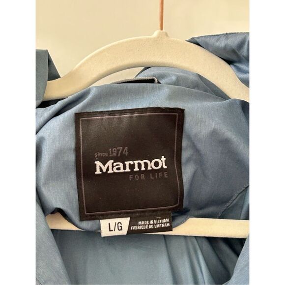 Marmot Down Varma Faux Fur Hooded Long Jacket Women’s Storm Cloud Size Large - Picture 7 of 8